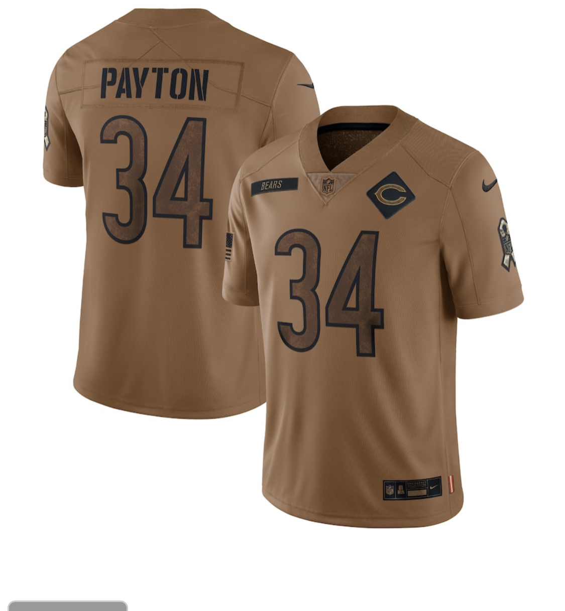 Men Chicago Bears #34 Payton brown Nike 2023 Salute To Service Limited NFL Jersey new style->chicago bears->NFL Jersey